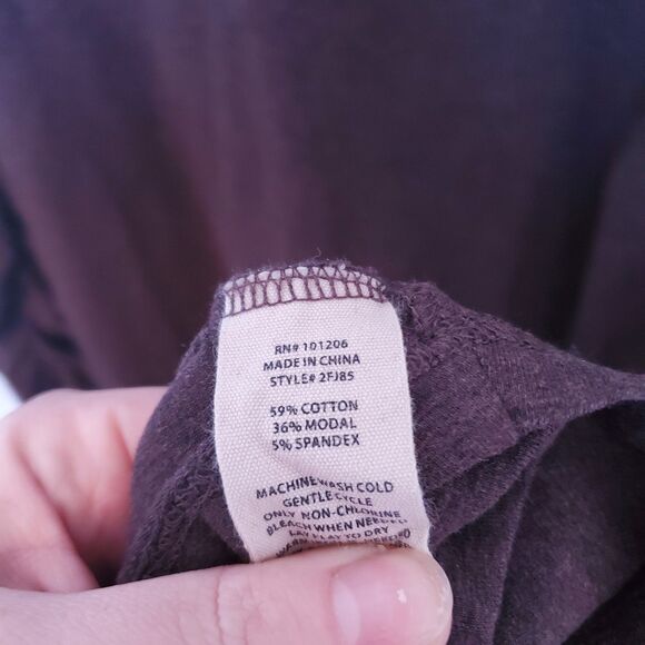 Soft Surroundings Heather Brown Espresso Boho Lagenlook Annette Long Dress Lrg - Picture 4 of 6